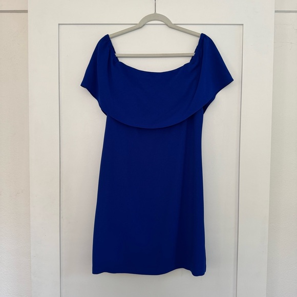 Charles Henry Blue Off-Shoulder Dress - Picture 1 of 4